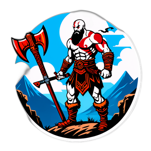 Image emblématique de Kratos avec sa hache