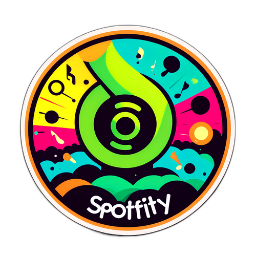 Retro-sticker som firar 'Massive Attack på Spotify'