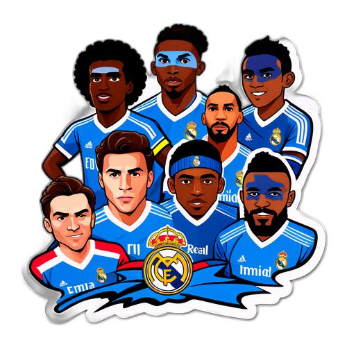 Autocollant Oviedo - Real Madrid cu jucători iconici