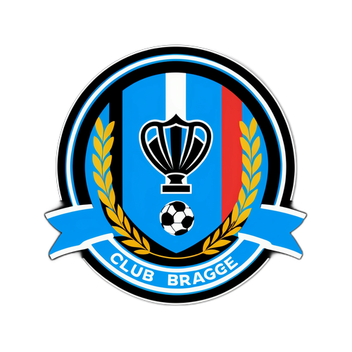Se sticker cu steaguri și bannere de la un meci Club Brugge și Sporting