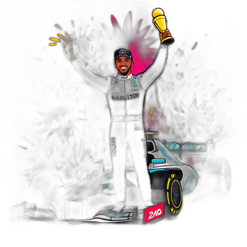 Lewis Hamilton Célébrant sa Victoire