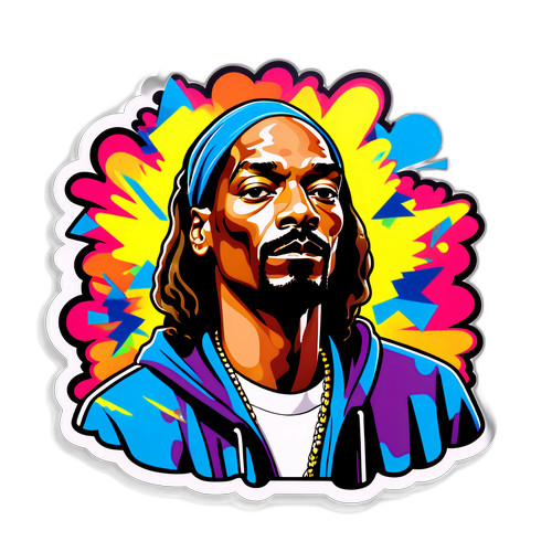 Sticker edgioso di Snoop Dogg in stile graffiti