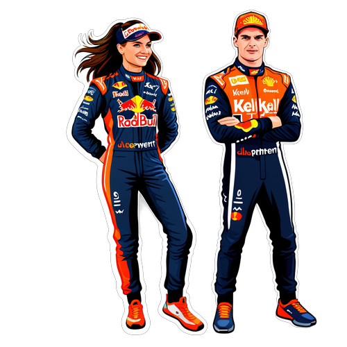 Kelly Piquet och Max Verstappen i racingmiljö