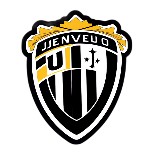 Sticker modern cu logo Juventus și fundal geometric