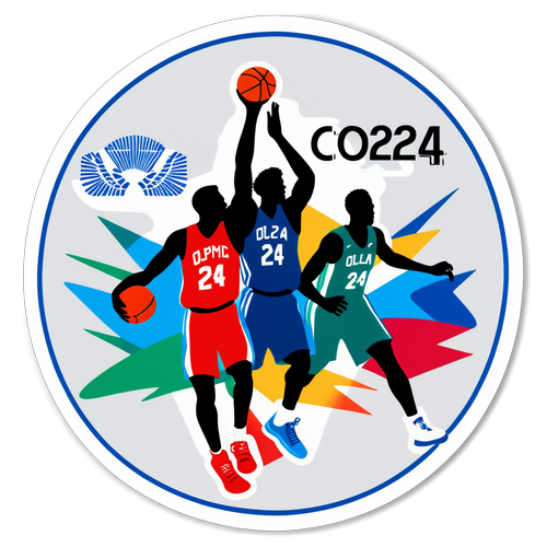 JO Basket 2024 : L'énergie du Basketball Olympique Capturée dans un Autocollant Éblouissant !