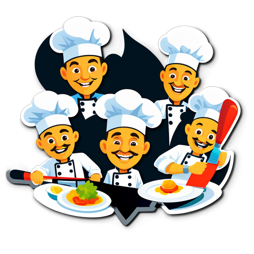 Un autocolant grozav cu bucătarii din 'Chefs at Knives'