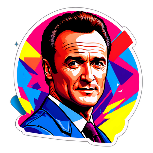 Projekt naklejki przedstawiający Julianna McMahona w stylu pop-art