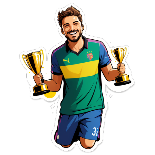Sticker cu Matteo Gigante în posesie triumfală