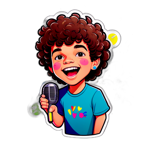 En rolig sångare med konfetti