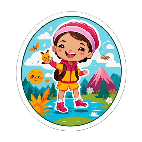 Glad sticker af Zuza i naturen
