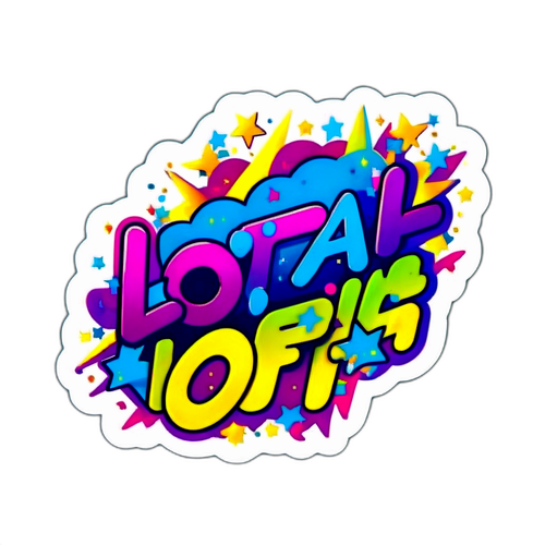 Design do logotipo Lotofácil com estrelas brilhantes e confete colorido