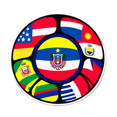 पैराग्वे और इक्वाडोर के ध्वज के साथ जीवंत स्टिकर