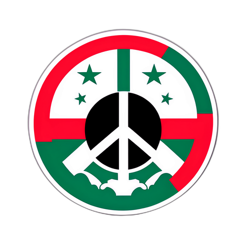 Design Minimalista di un Simbolo di Pace con Simboli Culturali Siriani