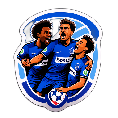 Стикер, запечатляющий момент матча Порту и Рейнджерс