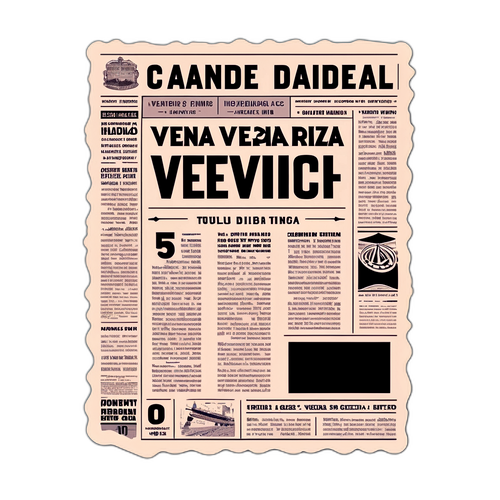 Design vintage cu ziar sportiv de la meciul Inter - Venezia