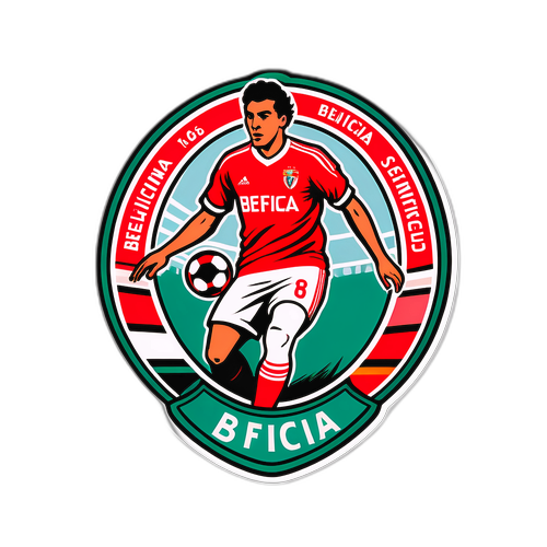 Ρετρό αυτοκόλλητο της ομάδας ποδοσφαίρου Μπενφίκα σε δράση