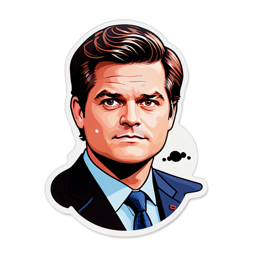 Minimalist Matt Gaetz Sticker with Quote Bubble