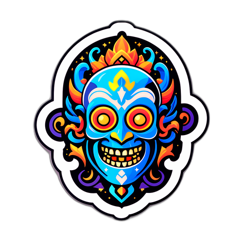 Diseño de sticker que celebra la iconografía de Dandadan