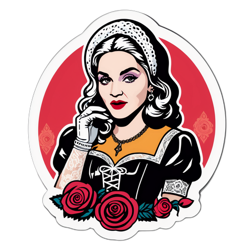 Retro-tema klistermærke af Madonna