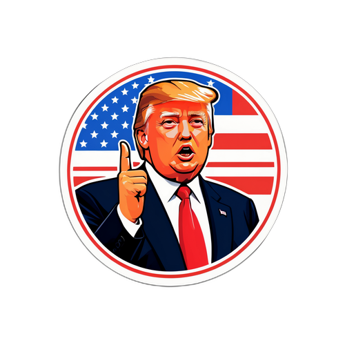 Samolepka s Donaldem Trumpem