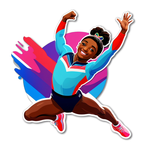 Soaring High: Celebrate Simone Biles’ Incredible Athleticism With This Must-Have Olympic Sticker!