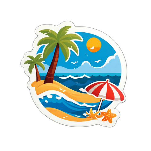 夏季沙灘貼紙