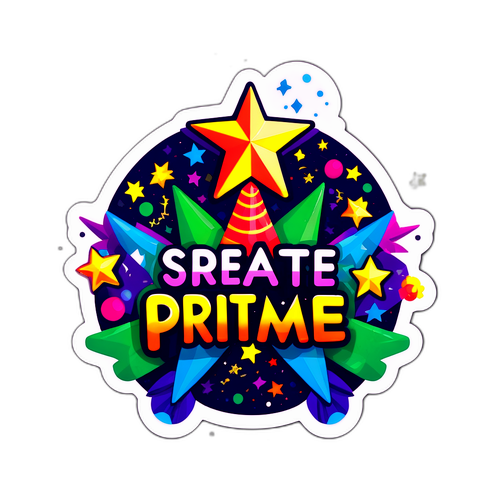 Skapa en sticker med primetime-showens logotyp i ljusa färger