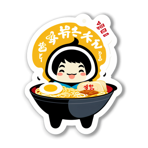 博多ラーメンと屋台のキャラクターシール