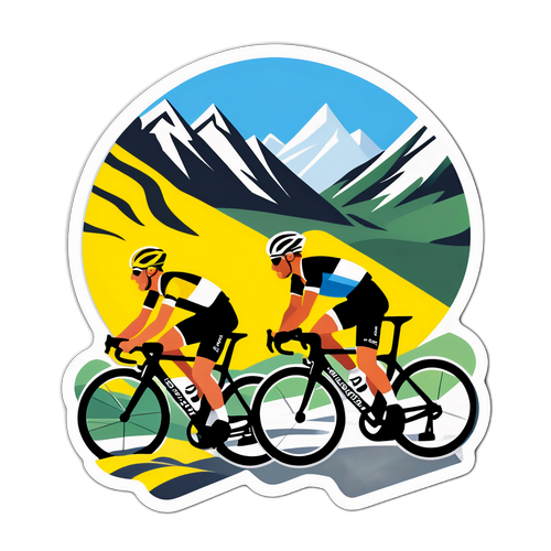 Actionfyldt Tour de France 2025 Klistermærke
