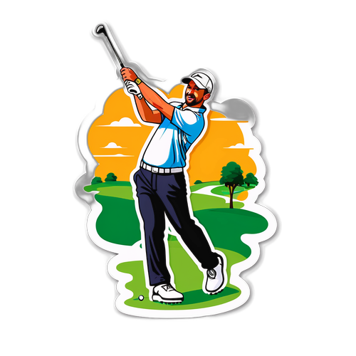 Golfspelare i aktion