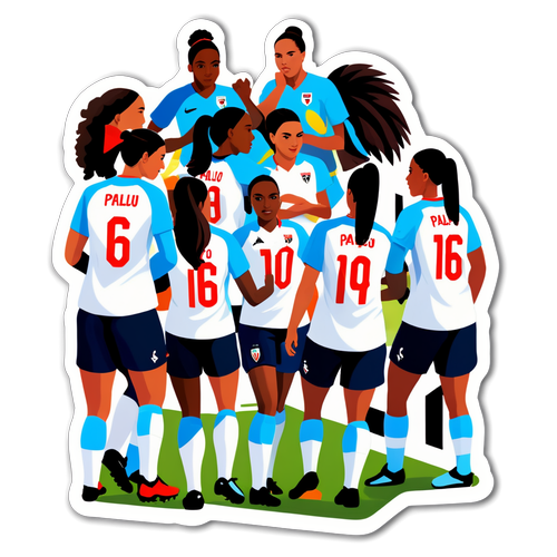 Adesivo do time feminino de São Paulo nos bastidores