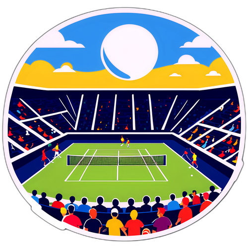 Sticker Gelanggang Tenis Minimalis
