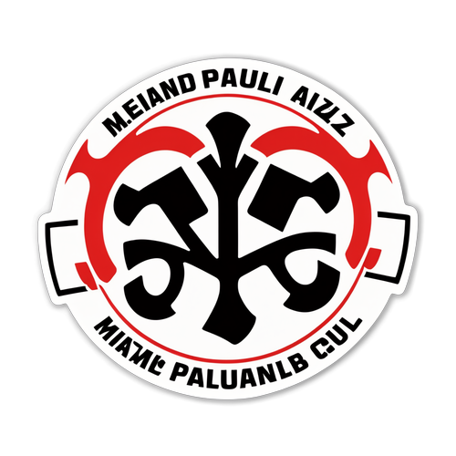 Aufkleber für das Spiel Mainz – St. Pauli: Eine kreative Fusion der beiden Vereinslogos im sportlichen Stil