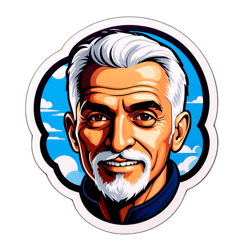 Un sticker que representa el espíritu de Mariano Navone