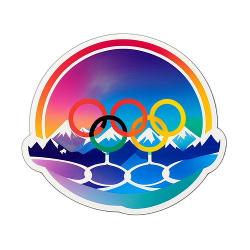 מדבקה צבעונית בהשראת אגמי האולימפיאדה