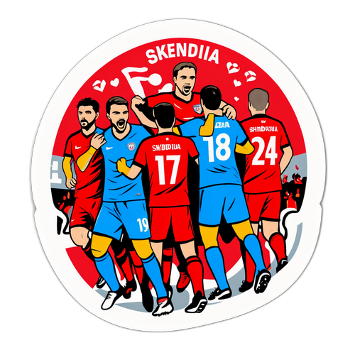 Sticker cu scena meciului Drita - Shkendija