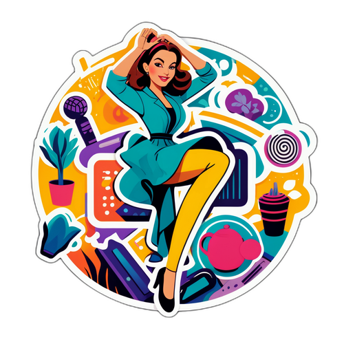 Adesivo de Vera Viel em Pose Criativa