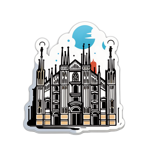 Αυτοκόλλητο με τον διάσημο Καθεδρικό Ναό του Μιλάνου