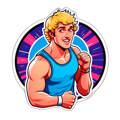 Dynamic Comic-Style Animated Sticker of Logan Paul