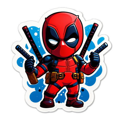 Mcheshi Mshujaa! Sticker ya Deadpool Inayoleta Furaha na Kicheko!