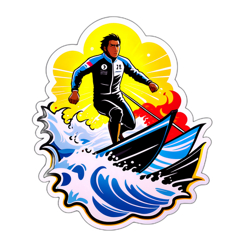 カラツボートレース選手のシルエット