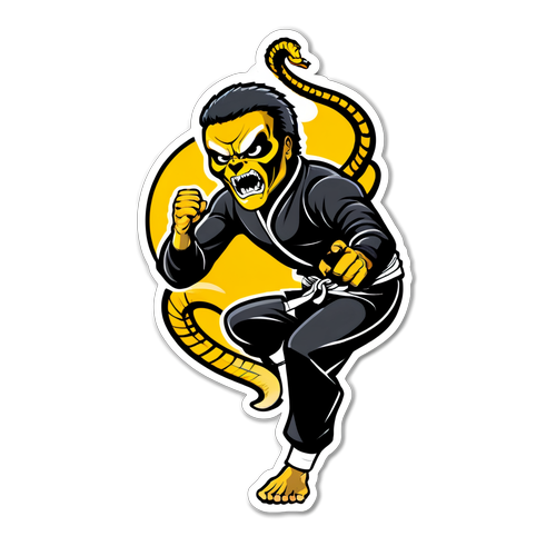 Sticker inspirat de Cobra Kai: Forța și Determinare