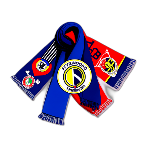 Σα scarf με λογότυπα Feyenoord και Fenerbahçe