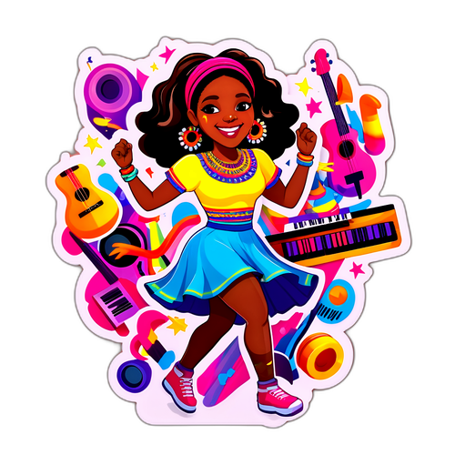 Fröhlicher Sticker mit Motsi Mabuse