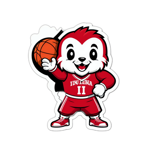 Retro IU Basketball Mascot Sticker