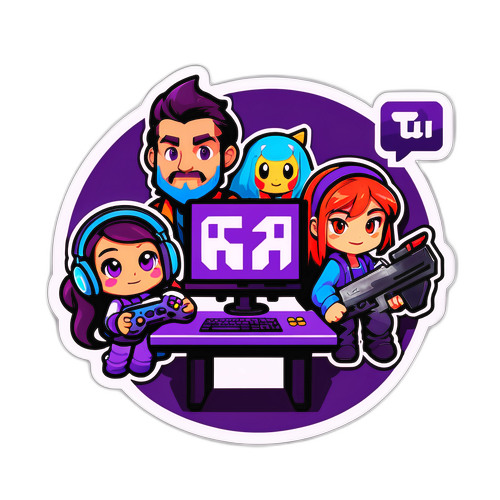 Herní postavy s logem Twitch