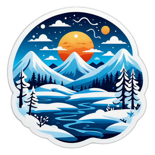 Смешанный зимний пейзаж с сюрреалистическим изображением погоды в Якутске