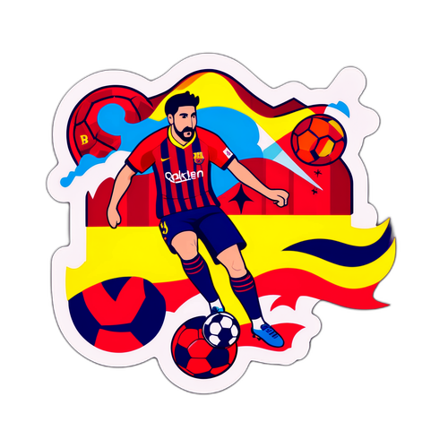 Sticker Bola Sepak Girona dan Barcelona