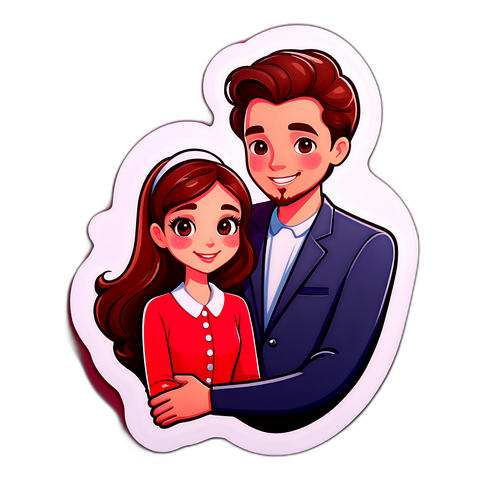 魅力的でかわいい女性と心の綺麗な男性のイラスト