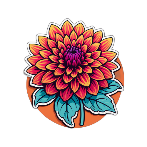 Stiker Bunga Dahlia Ceria